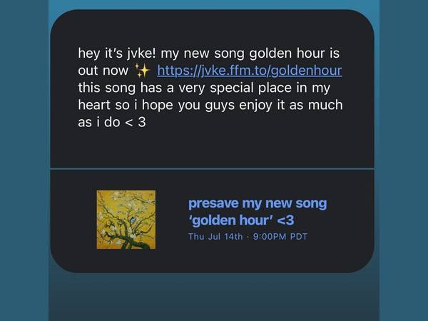 The Laylo message JVKE sent his list on release day