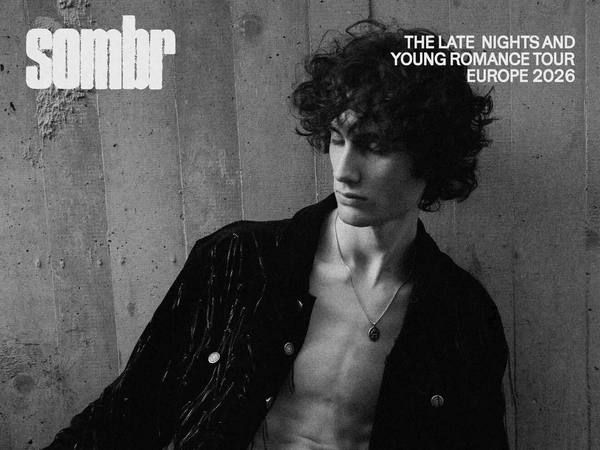 sombr’s Late Nights and Young Romance Europe 2026 tour art